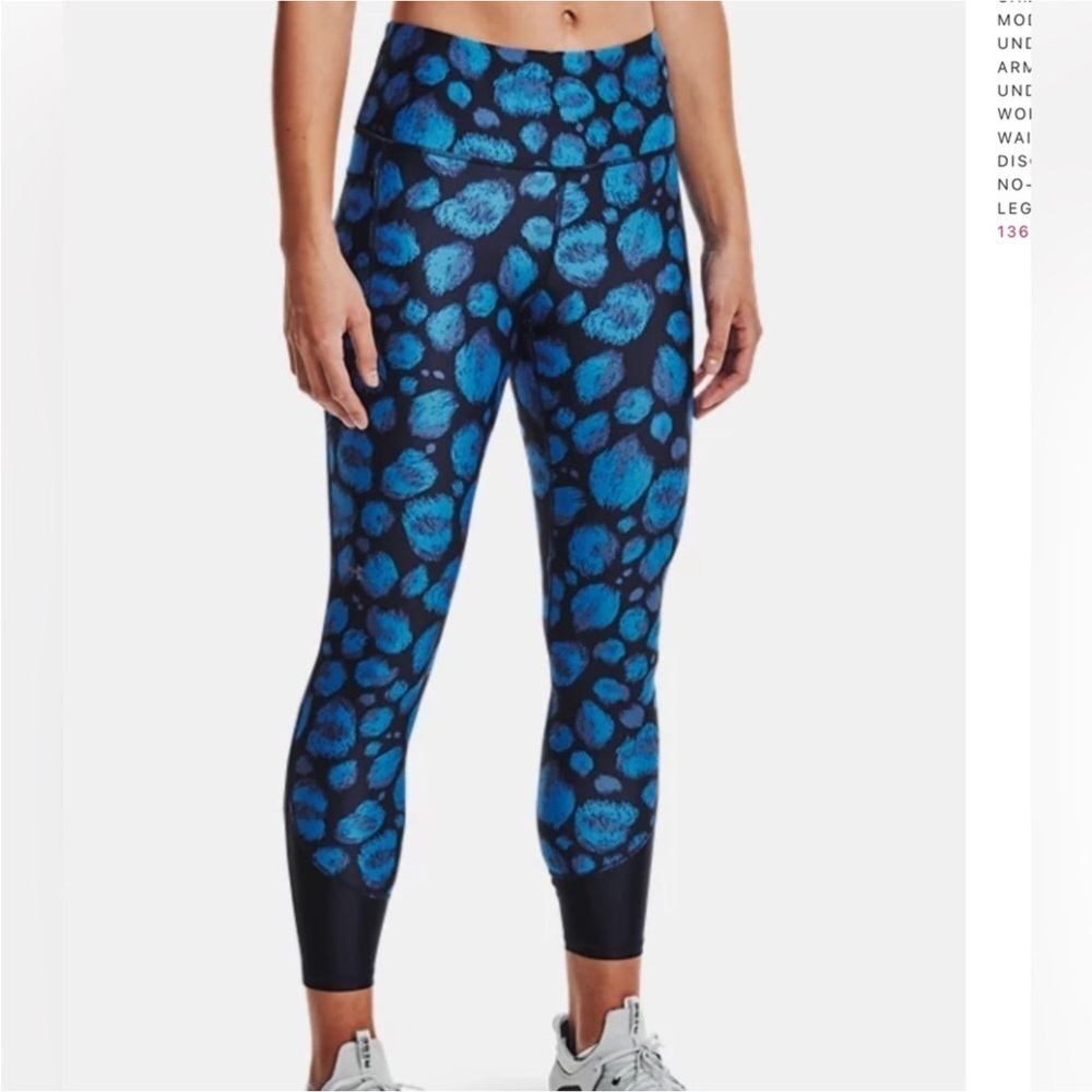 Under Armour HeatGear no-slip waistband printed ankle leggings Size XL